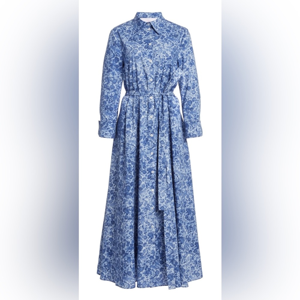 Carolina Herrera Floral Block Print Midi Dress size 2